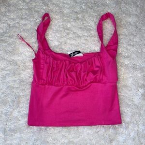 Bright pink crop top